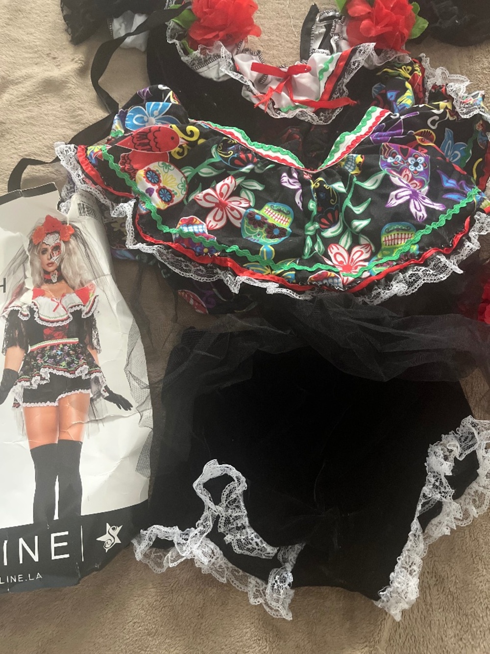 Headband & Day of the dead costme women s